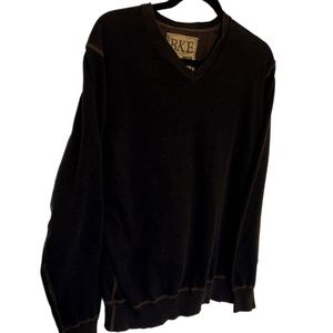 BKE Buckle Sweater Mens Athletic Fit  V-Neck Black Size Large L
